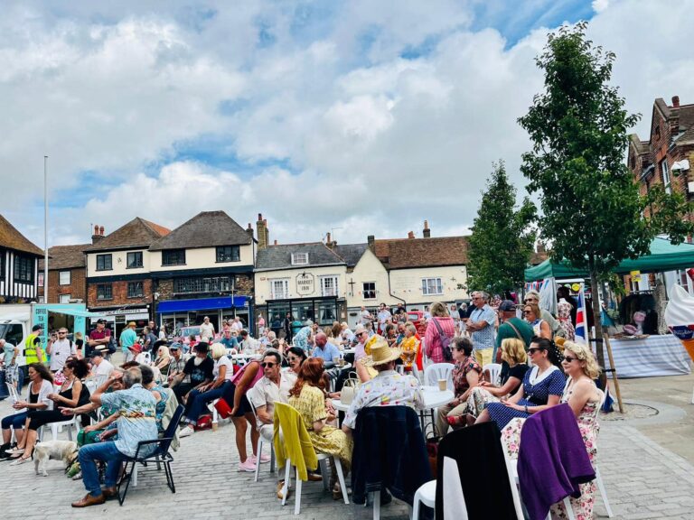 Attendees at the Kent 50's Festival on the Guildhall Forecourt