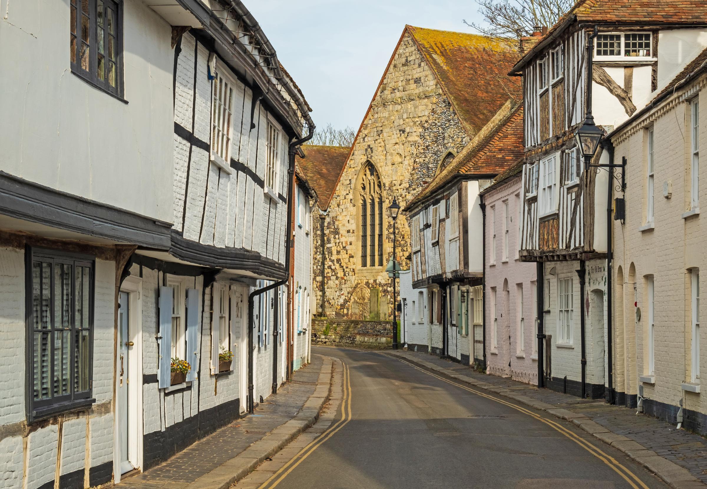 A picture depicting the intact medieval nature of Sandwich, Kent.